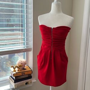 Red Strapless Mini Dress